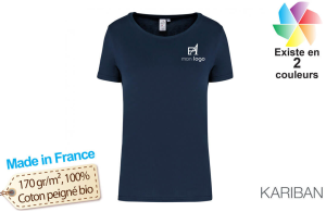 T-shirt personnalisé made in France en coton Bio femme