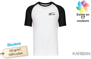 Tee shirt bicolore baseball kariban