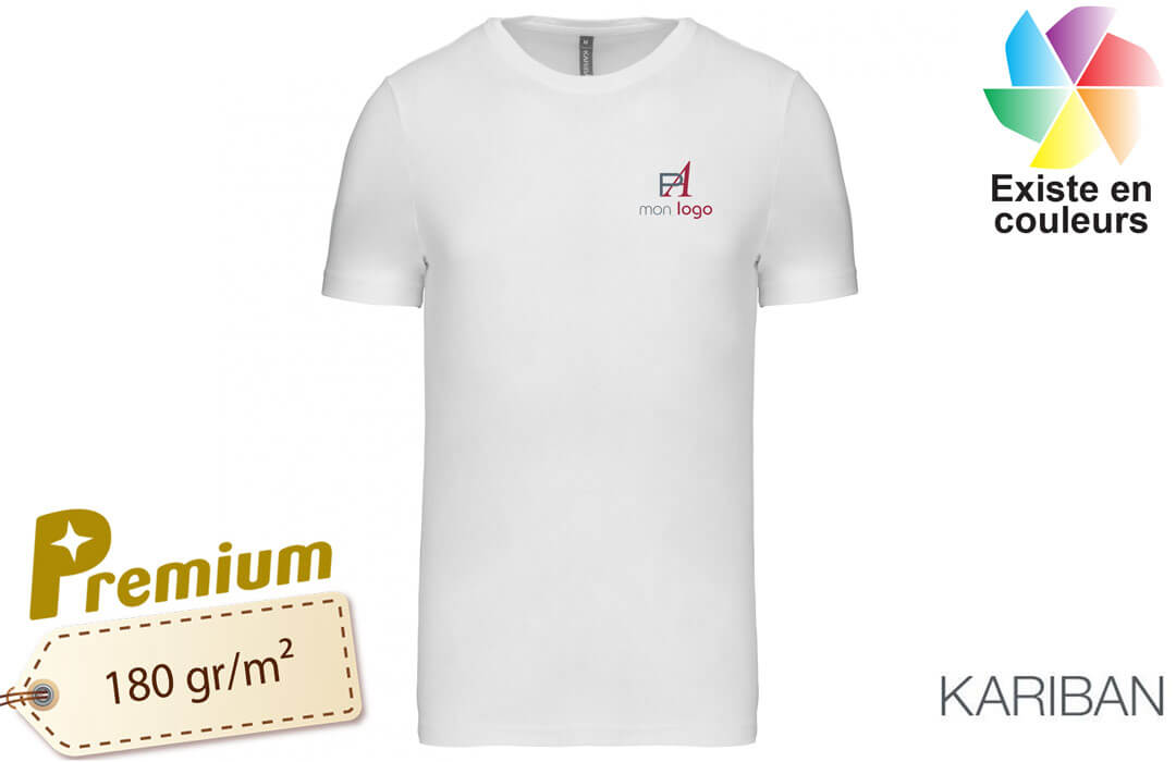 T-shirt pour homme en coton peigné BLANC