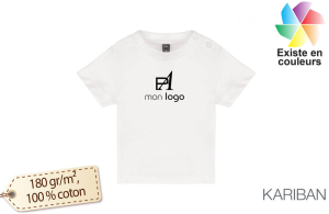 T-shirt personnalisée blanc pour bébé manches courtes