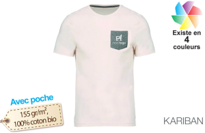 T-shirt coton Bio avec poche publicitaire personnalisé 
