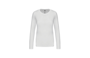 T-shirt prestige blanc à manches longues pour femme