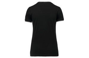 T-shirt col V en maille piquée pour femme