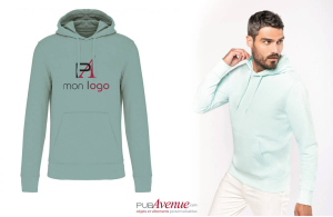 Sweat à capuche couleur en coton bio pour homme