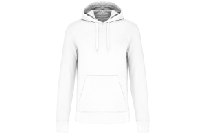 Sweat à capuche blanc en coton bio pour homme