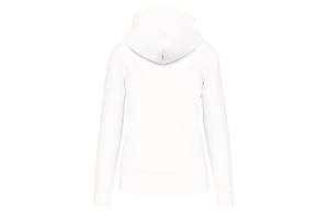 Sweat à capuche blanc en coton bio pour femme