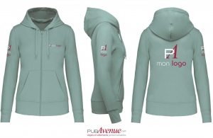 Veste à capuche personnalisée en coton bio écologique pour femme