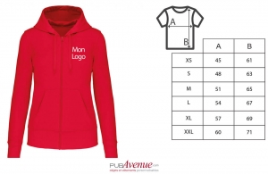 Veste à capuche personnalisée en coton bio écologique pour femme