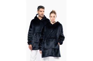 Plaid poncho polaire personnalisable à poche kangourou