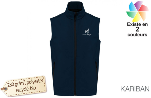 Bodywarmer softshell personnalisé à fibre bio recyclée écoresponsable 