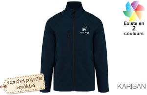 Softshell personnalisée à fibre bio recyclée écoresponsable