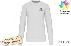 Sweat urban sportswear casual blanc publicitaire personnalisé 