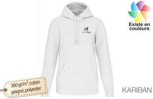 Sweat à capuche blanc au style urbain streetwear personnalisé 