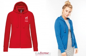Veste à capuche premium haut de gamme personnalisable pour femme