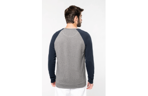 Sweat bicolore personnalisé en coton bio pour homme