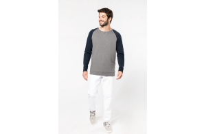 Sweat bicolore personnalisé en coton bio pour homme