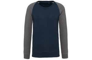 Sweat bicolore personnalisé en coton bio pour homme