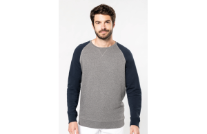 Sweat bicolore personnalisé en coton bio pour homme