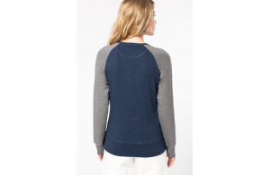 Sweat bicolore personnalisé en coton bio pour femme