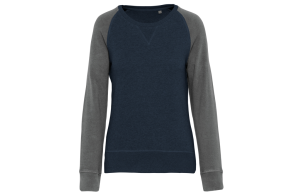 Sweat bicolore personnalisé en coton bio pour femme