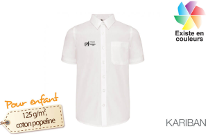 Chemise personnalisée à manche courte en popeline pour enfant