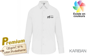 Chemise personnalisée business à manches longues pour homme