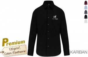 Chemise personnalisée business à manches longues pour homme