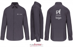 Chemise personnalisée business à manches longues pour homme