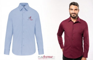 Chemise personnalisée business à manches longues pour homme