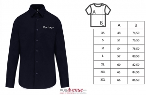 Chemise personnalisée business à manches longues pour homme