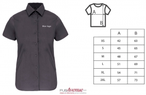 Chemise de travail personnalisée kariban pour femme