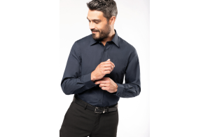 Chemise personnalisée à manche longues en popeline pour homme
