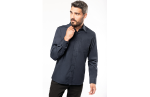 Chemise personnalisée à manche longues en popeline pour homme