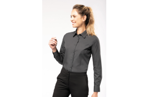 Chemise personnalisée à manche longues en popeline pour femme