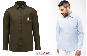 Chemise personnalisée à manches longues pour homme