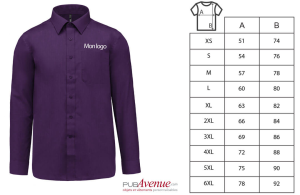 Chemise personnalisée à manches longues pour homme