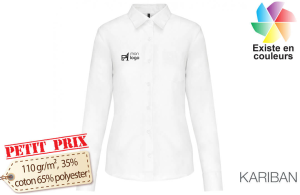 Chemise blanche à manches longues pour femme publicitaire personnalisée 