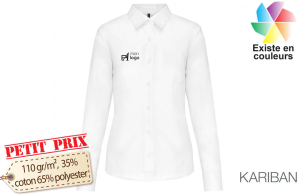 Chemise personnalisée blanche manches longues femme