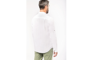 Chemise personnalisée lin et coton manches longues homme