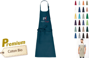 Tablier de cuisine personnalisé en coton bio naturel