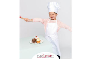 Tablier de cuisine blanc personnalisé enfant avec toque