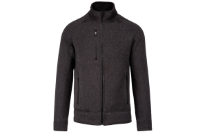 Veste sportive chiné à tricot intérieur gratté pour homme