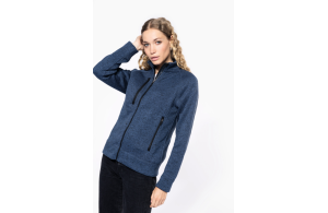 Veste sportive chiné à tricot intérieur gratté pour femme