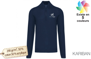 Pull col zippé personnalisé pour homme 