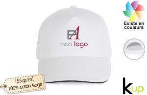 Casquette personnalisée liseré sandwich 5 pans coton léger
