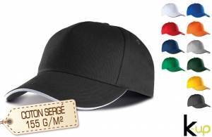 Casquette personnalisée liseré sandwich 5 pans coton léger