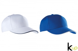 Casquette personnalisée liseré sandwich 5 pans coton léger