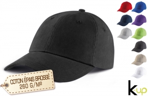 Casquette personnalisée dad 6 pans en coton épais brossé