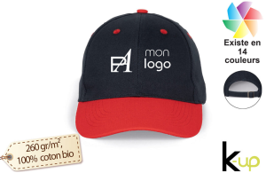 Casquette bicolore personnalisée 6 pans Label EVE VEGAN