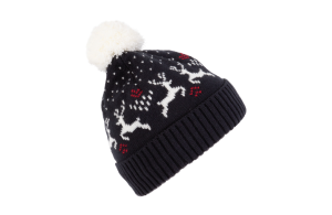 Bonnet personnalisé avec pompon à motifs fantaisie rennes